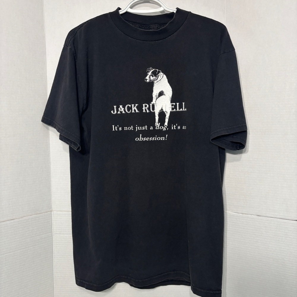 Tultex Black Jack Russell Cotton Tee ‘It’s not just a dog it’s an obsession’